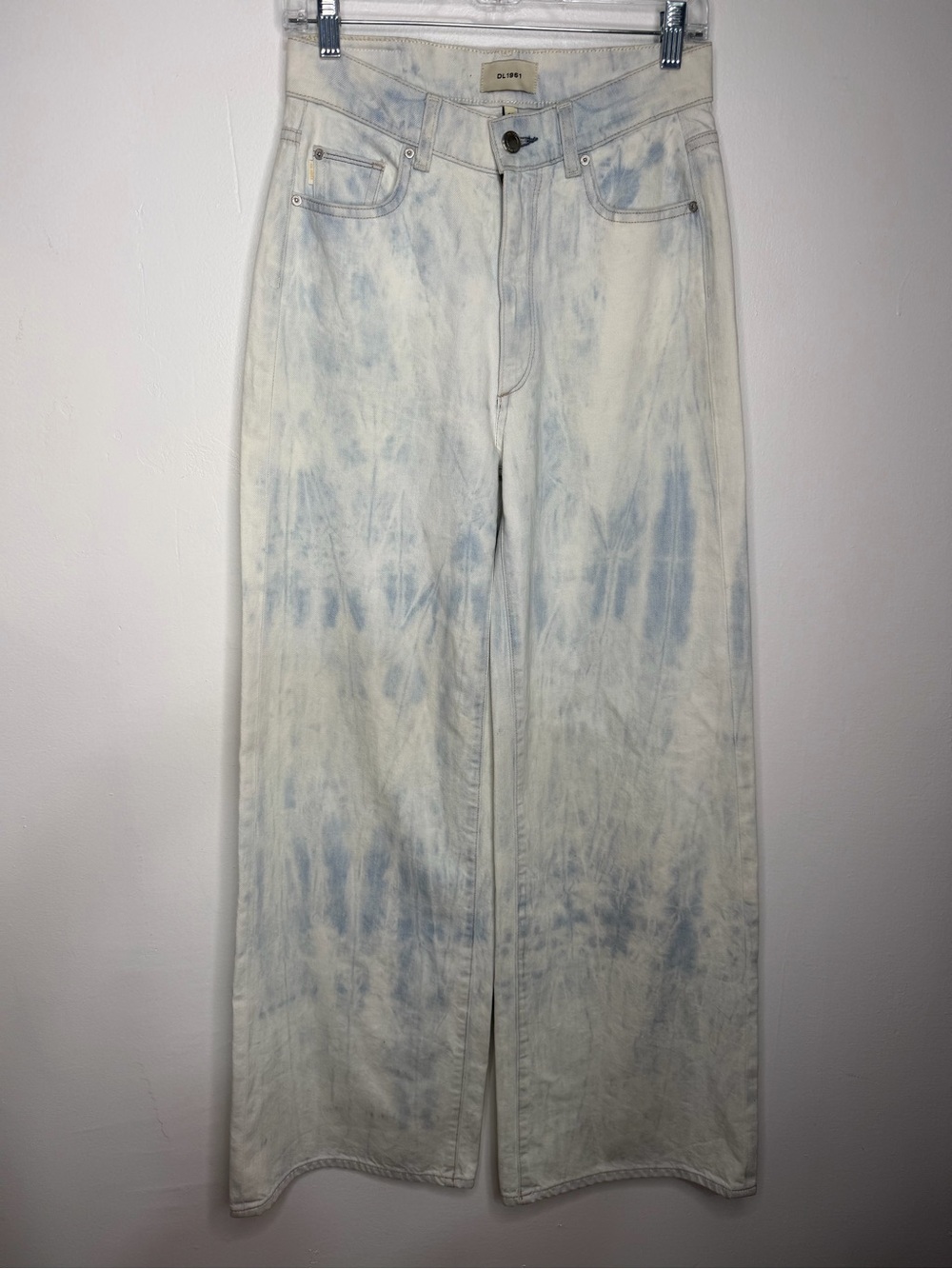 DL1961 Light Blue Tie-Dye Wide Leg Jeans